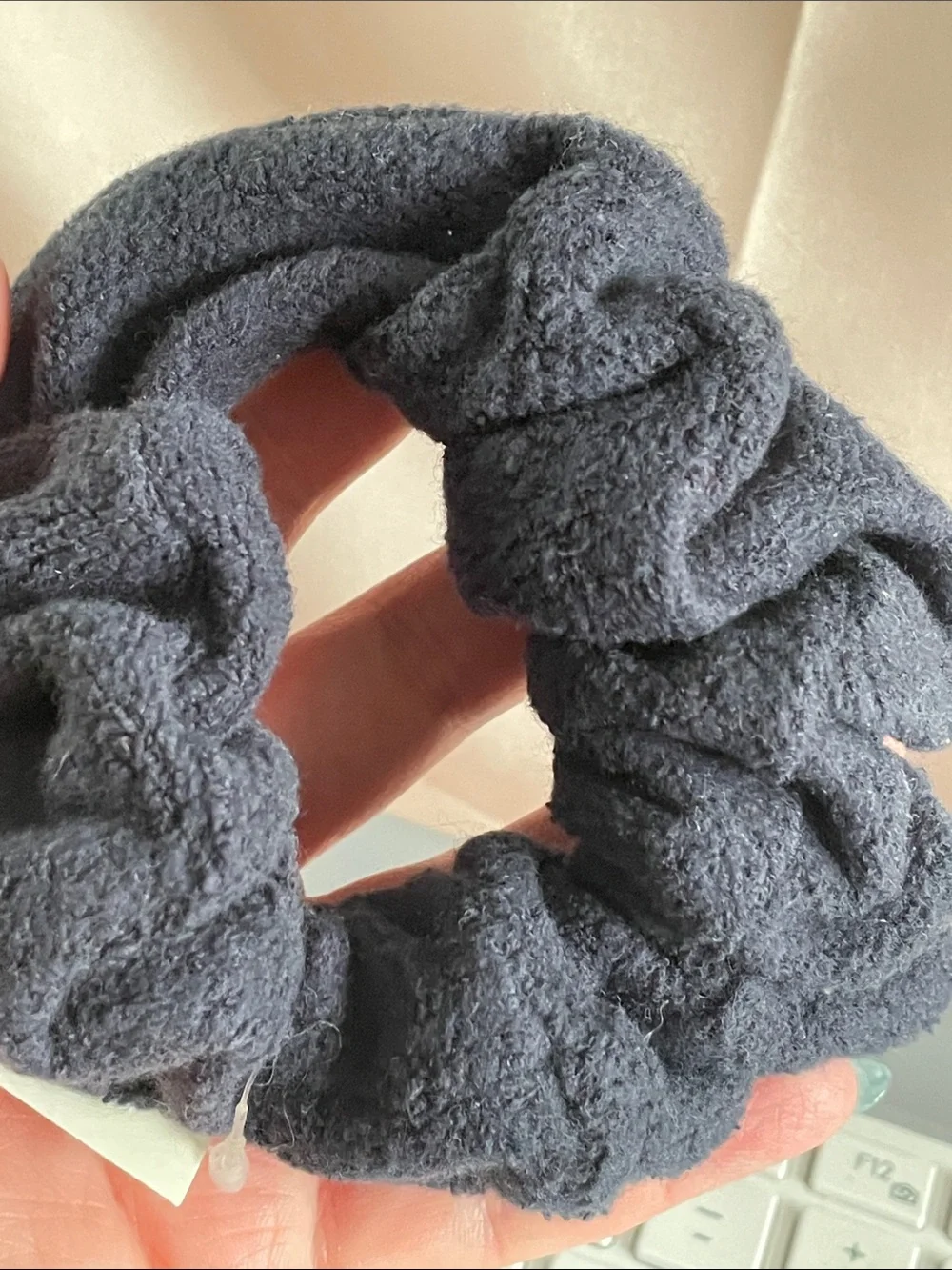 AERIE Navy Terry Cloth Hair Scrunchie - NWT